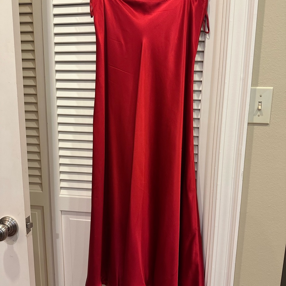 Elegant Red Satin Dress
